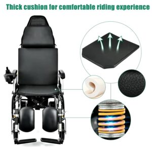 Comfortable thick foam leather cushion on premium electric wheelchair